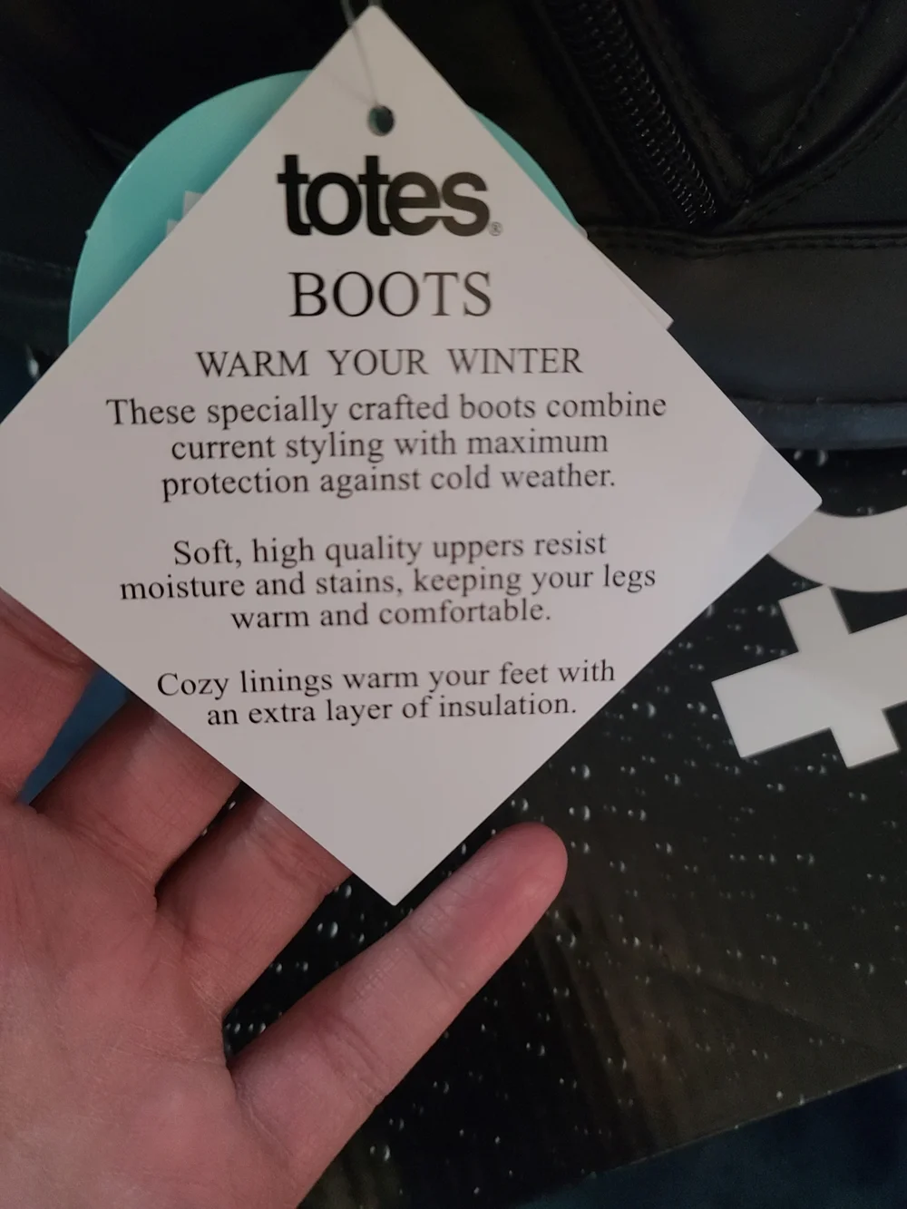 Totes Women's Black Faux-Fur Winter Zip Ankle Boot, 9 Wide, NIB